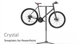  Presentation with stand - Colorful slide deck enhanced with studio-shot-of-a-bicycle backdrop and a white colored foreground