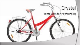  Presentation with tv show studio camera - Cool new PPT theme with studio shot of a bicycle backdrop and a white colored foreground