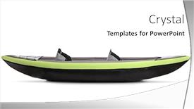  Presentation with kayak - Presentation theme consisting of green and gray canoe kayak background and a white colored foreground