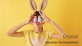  Presentation with colorful eye - Amazing presentation theme having studio-shot-of-a-happy backdrop and a yellow colored foreground