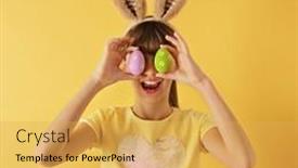  Presentation with colorful eye - Presentation consisting of studio-shot-of-a-happy background and a yellow colored foreground