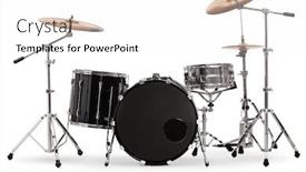  Presentation with drum - PPT layouts featuring studio-shot-of-a-percussion background and a white colored foreground