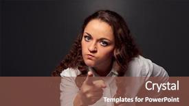  Presentation with studio - PPT theme featuring studio shot of angry woman background and a tawny brown colored foreground