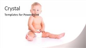  Presentation with diaper - PPT theme having studio shot of baby background and a white colored foreground