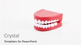  Presentation with teeth - Beautiful PPT layouts featuring studio-shot-of-chattering-toy backdrop and a white colored foreground