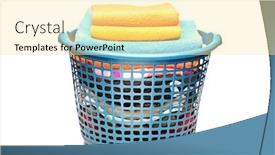  Presentation with bin - Beautiful presentation theme featuring studio shot of colorful towels backdrop and a blonde colored foreground