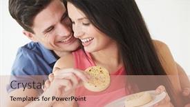  Presentation with eating - Theme featuring studio-shot-of-couple-eating background and a coral colored foreground