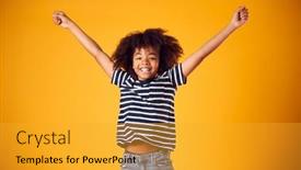  Presentation with studio - PPT layouts having studio-shot-of-energetic-boy background and a gold colored foreground