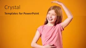  Presentation with studio - Theme enhanced with studio-shot-of-girl-patting background and a gold colored foreground