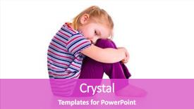  Presentation with sad girl - Colorful presentation theme enhanced with little girl with sad backdrop and a purple colored foreground
