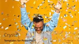  Presentation with down syndrome - PPT theme featuring studio-shot-of-man and a gold colored foreground