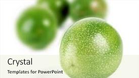  Presentation with studio - Cool new PPT layouts with two fresh yellow passion fruit - studio shot of maracuya backdrop and a soft green colored foreground