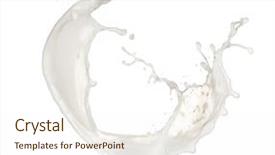  Presentation with milk splash - Cool new slides with studio shot of milk splash backdrop and a cream colored foreground