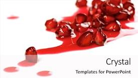  Presentation with pomegranate - Presentation design with studio shot of pomegranate fruit background and a sky blue colored foreground