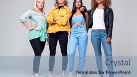  Presentation with multi cultural - Slide deck consisting of studio-shot-of-young-independent background and a light blue colored foreground