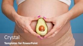  Presentation with fresh avocado - Slides having studio-shot-of-young-pregnant background and a coral colored foreground