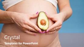  Presentation with fresh avocado - PPT layouts featuring studio-shot-of-young-pregnant background and a coral colored foreground