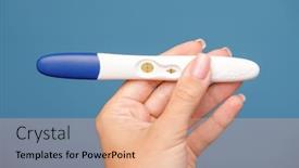  Presentation with test - Theme with studio-shot-of-young-woman background and a coral colored foreground