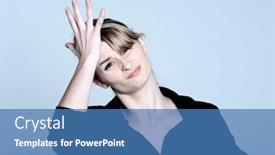  Presentation with tv show studio camera - Cool new slide set with studio-shot-portraits backdrop and a teal colored foreground