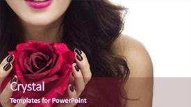  Presentation with red and white rose petals - PPT theme with flowers women - portrait of attractive caucasian woman background and a tawny brown colored foreground