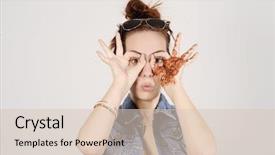  Presentation with funny - Theme with studio shot with grey background background and a  colored foreground