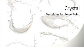  Presentation with milk splashing - PPT theme with studio shots of milk splashes background and a white colored foreground