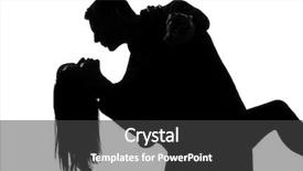  Presentation with tango couple - Amazing theme having studio silhouette isolated on white backdrop and a  colored foreground