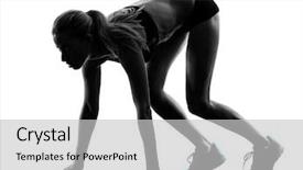  Presentation with running - Presentation theme consisting of studio silhouette isolated on white background and a  colored foreground