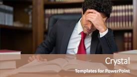  Presentation with child girl reading a book - Slides having studious - portrait of a businessman reading background and a coral colored foreground