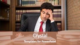  Presentation with child girl reading a book - PPT theme having studious - portrait of a businessman reading background and a coral colored foreground