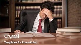  Presentation with child girl reading a book - PPT layouts consisting of studious - portrait of a tired businessman background and a tawny brown colored foreground