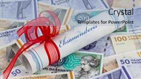  Presentation with danish - Slides with study abroad - danish crowns currency from denmark background and a light blue colored foreground