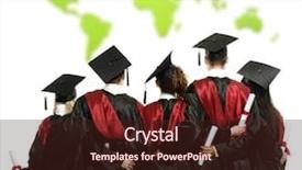  Presentation with black students - Beautiful theme featuring study abroad - group of graduated young students backdrop and a wine colored foreground