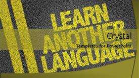  Presentation with study abroad - Slides consisting of study abroad - learn another language written background and a gold colored foreground