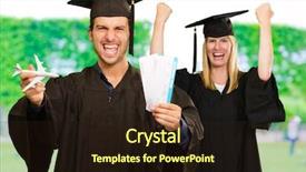  Presentation with advocacy for esol students - Audience pleasing presentation consisting of study abroad - portrait of two happy graduate backdrop and a wine colored foreground