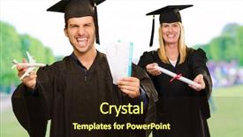  Presentation with students exchange and covid - Cool new presentation theme with study abroad - portrait of two happy graduate backdrop and a wine colored foreground