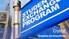  Presentation with study abroad - Cool new slides with study abroad - student exchange program written backdrop and a teal colored foreground