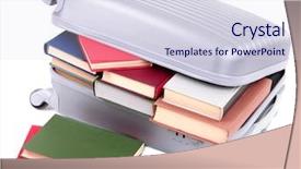  Presentation with study abroad - Beautiful slide deck featuring study abroad - suitcase with books isolated backdrop and a sky blue colored foreground