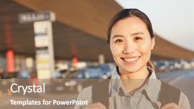  Presentation with study abroad - Slide deck with study abroad - young traveler portrait outside background and a coral colored foreground