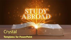  Presentation with study abroad - Theme enhanced with study-abroad-inscription-coming-out background and a tawny brown colored foreground