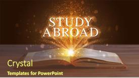  Presentation with study abroad - Theme having study-abroad-inscription-coming-out background and a tawny brown colored foreground