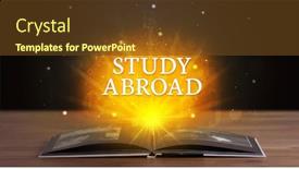  Presentation with study abroad - PPT layouts consisting of study-abroad-inscription-coming-out background and a tawny brown colored foreground