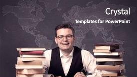  Presentation with geography - Audience pleasing theme consisting of study area - young ambitious geography teacher backdrop and a dark gray colored foreground