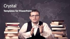  Presentation with geography - Presentation theme featuring study area - young ambitious geography teacher background and a dark gray colored foreground