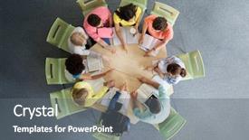  Presentation with education teamwork - Theme enhanced with study circle - education school teamwork gesture background and a gray colored foreground