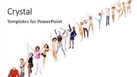  Presentation with waiting line - Colorful slide set enhanced with study circle - long line idea for waiting backdrop and a white colored foreground