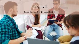  Presentation with circle - Beautiful presentation theme featuring study circle - studying backdrop and a coral colored foreground