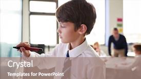  Presentation with high school - Colorful theme enhanced with study group - male high school student wearing backdrop and a coral colored foreground