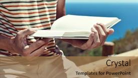  Presentation with study - Audience pleasing slide deck consisting of study habits - closeup of a young caucasian backdrop and a coral colored foreground