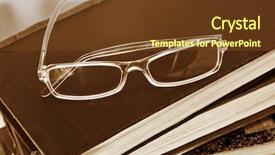  Presentation with habit - Colorful slide deck enhanced with study habits - pile of books and glasses backdrop and a  colored foreground